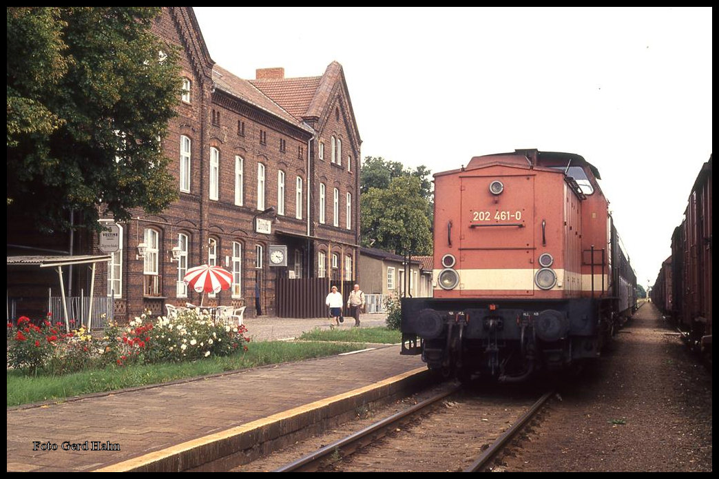 Bahnhof Dömitz 1993 Diesellok von Ludwigslust